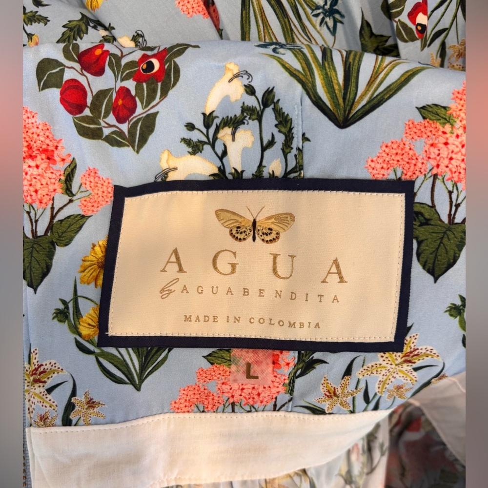 Agua by Agua Bendita Palmera Magdalena Dia Midi Dress size large - Picture 9 of 9